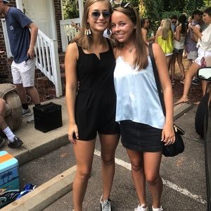 Tie strap black romper